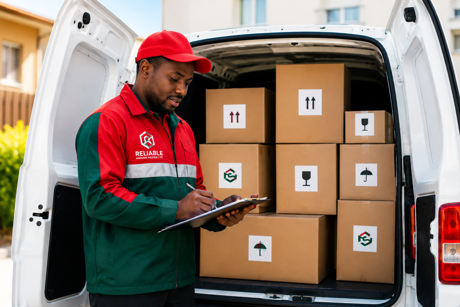 Cargo being loaded for delivery